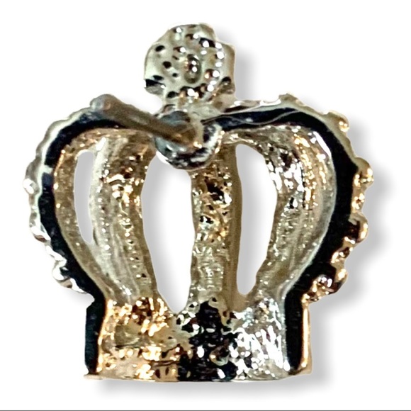 Fresh Crystal Collection Crown Rhinestones Post Earrings New Silver Tone - Picture 3 of 7